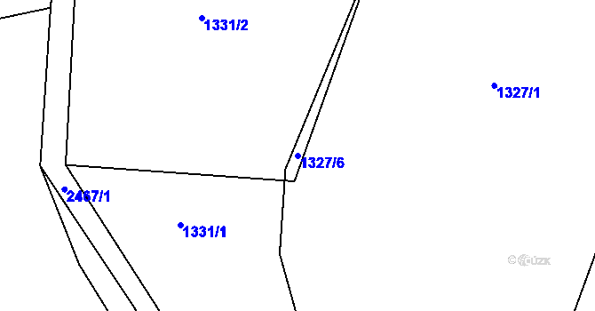 Parcela st. 1327/6 v KÚ Humpolec, Katastrální mapa