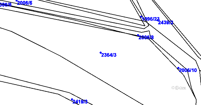 Parcela st. 2364/3 v KÚ Humpolec, Katastrální mapa