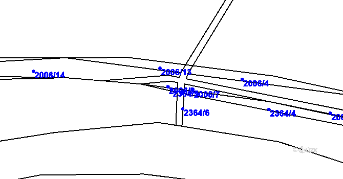 Parcela st. 2364/5 v KÚ Humpolec, Katastrální mapa