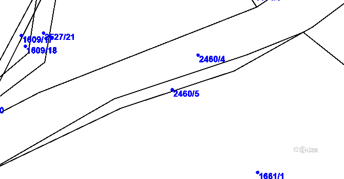 Parcela st. 2460/5 v KÚ Humpolec, Katastrální mapa