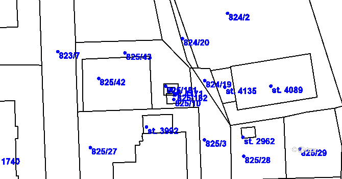 Parcela st. 4171 v KÚ Humpolec, Katastrální mapa