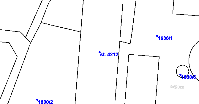Parcela st. 4212 v KÚ Humpolec, Katastrální mapa