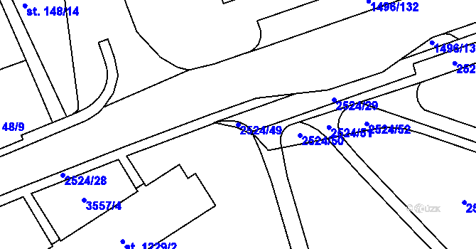 Parcela st. 2524/49 v KÚ Humpolec, Katastrální mapa