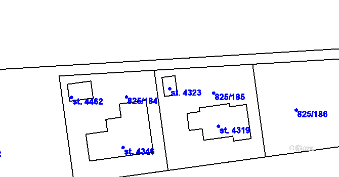 Parcela st. 4323 v KÚ Humpolec, Katastrální mapa