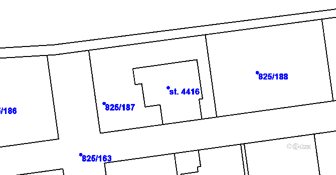 Parcela st. 4416 v KÚ Humpolec, Katastrální mapa