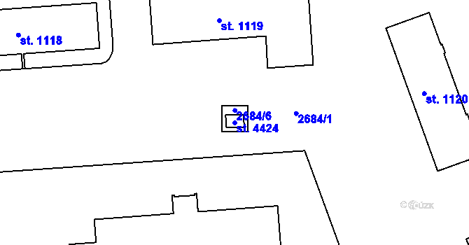 Parcela st. 4424 v KÚ Humpolec, Katastrální mapa