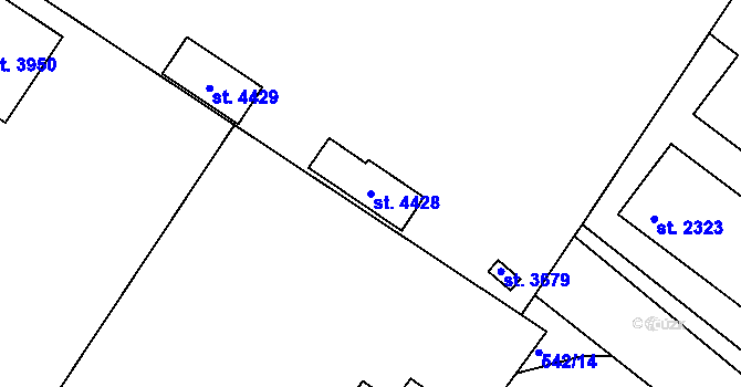 Parcela st. 4428 v KÚ Humpolec, Katastrální mapa