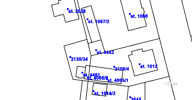 Parcela st. 4442 v KÚ Humpolec, Katastrální mapa