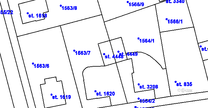 Parcela st. 4448 v KÚ Humpolec, Katastrální mapa
