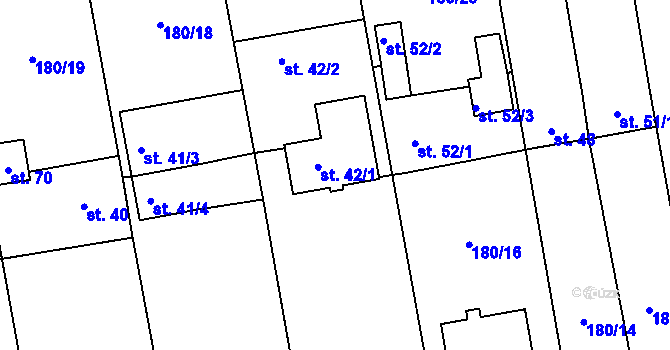 Parcela st. 42 v KÚ Rozkoš u Humpolce, Katastrální mapa