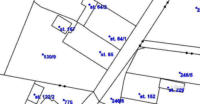 Parcela st. 65 v KÚ Rozkoš u Humpolce, Katastrální mapa