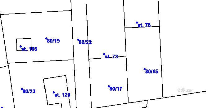 Parcela st. 73 v KÚ Rozkoš u Humpolce, Katastrální mapa