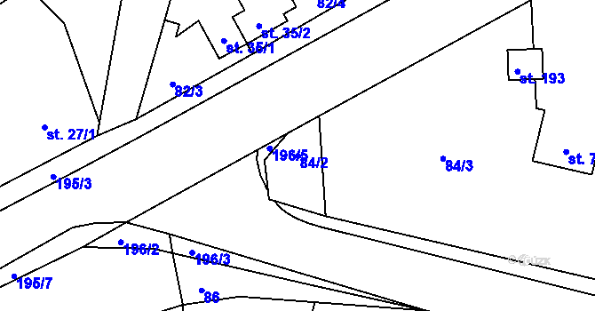 Parcela st. 84/2 v KÚ Rozkoš u Humpolce, Katastrální mapa