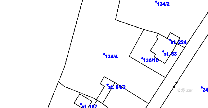 Parcela st. 134/4 v KÚ Rozkoš u Humpolce, Katastrální mapa