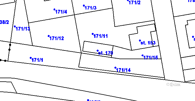 Parcela st. 170 v KÚ Rozkoš u Humpolce, Katastrální mapa