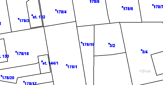 Parcela st. 178/19 v KÚ Rozkoš u Humpolce, Katastrální mapa