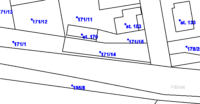 Parcela st. 171/14 v KÚ Rozkoš u Humpolce, Katastrální mapa