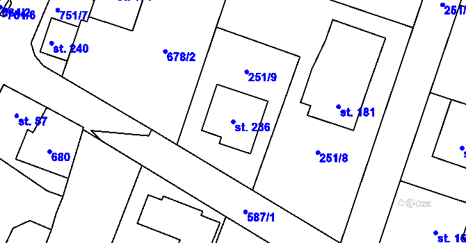Parcela st. 236 v KÚ Vilémov u Humpolce, Katastrální mapa