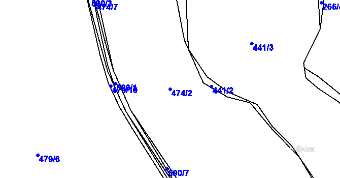 Parcela st. 474/2 v KÚ Hunčice, Katastrální mapa