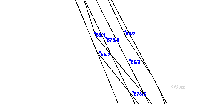 Parcela st. 65/2 v KÚ Hunčice, Katastrální mapa