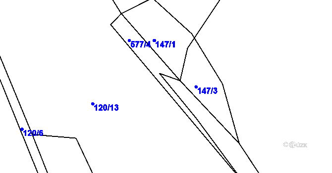 Parcela st. 577/5 v KÚ Hunčice, Katastrální mapa