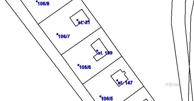 Parcela st. 109 v KÚ Těchoděly, Katastrální mapa