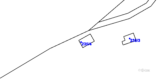 Parcela st. 235/4 v KÚ Těchoděly, Katastrální mapa