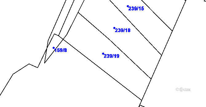 Parcela st. 239/19 v KÚ Košetice u Hunčic, Katastrální mapa