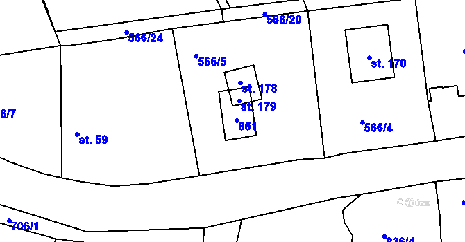 Parcela st. 58 v KÚ Lipno u Hunčic, Katastrální mapa