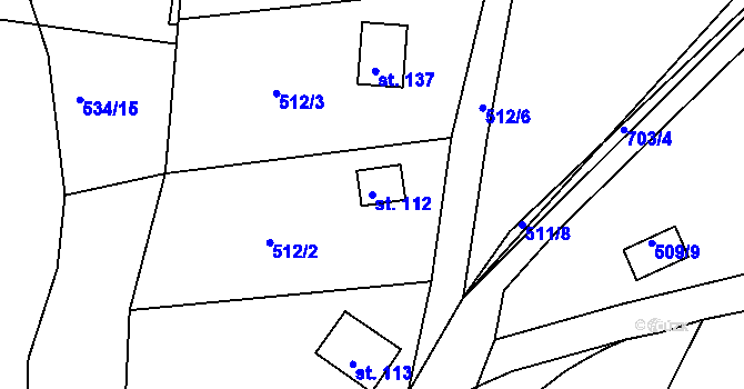 Parcela st. 112 v KÚ Lipno u Hunčic, Katastrální mapa