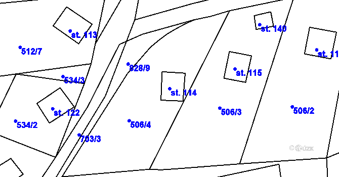 Parcela st. 114 v KÚ Lipno u Hunčic, Katastrální mapa
