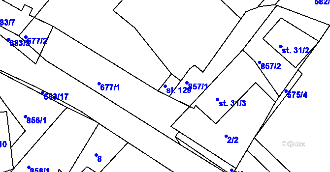 Parcela st. 129 v KÚ Lipno u Hunčic, Katastrální mapa