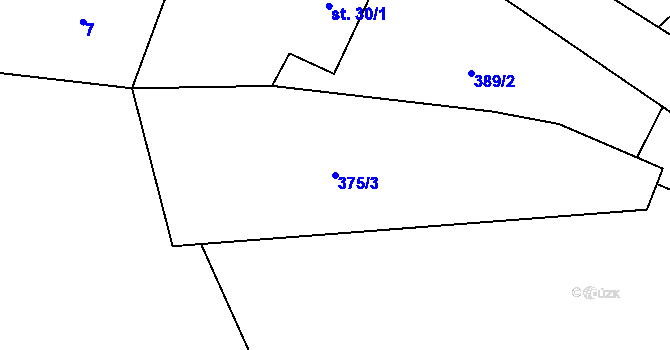 Parcela st. 375/3 v KÚ Lipno u Hunčic, Katastrální mapa