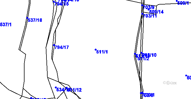 Parcela st. 511/1 v KÚ Lipno u Hunčic, Katastrální mapa