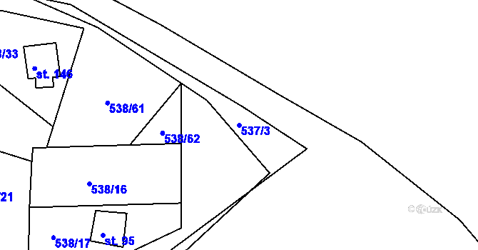 Parcela st. 537/3 v KÚ Lipno u Hunčic, Katastrální mapa