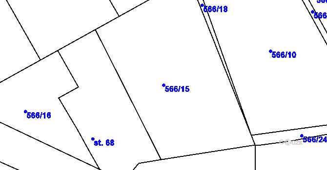 Parcela st. 566/15 v KÚ Lipno u Hunčic, Katastrální mapa