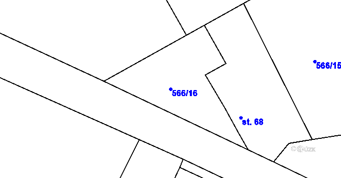 Parcela st. 566/16 v KÚ Lipno u Hunčic, Katastrální mapa