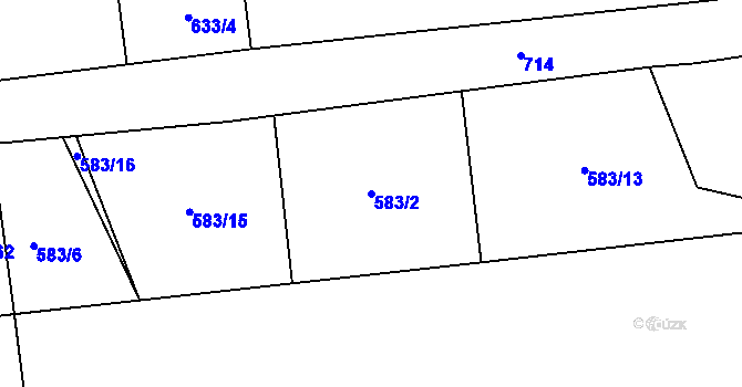 Parcela st. 583/2 v KÚ Lipno u Hunčic, Katastrální mapa