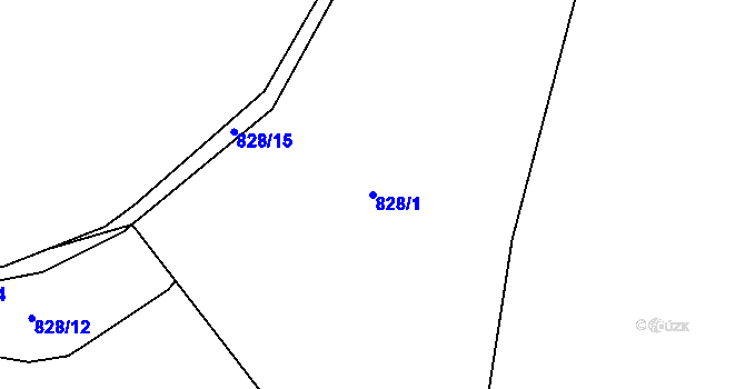 Parcela st. 828/1 v KÚ Lipno u Hunčic, Katastrální mapa