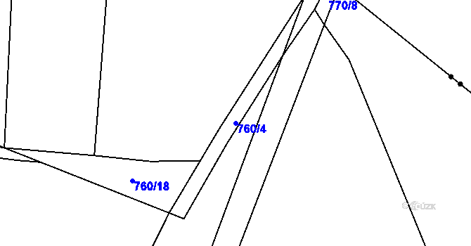Parcela st. 760/4 v KÚ Lipno u Hunčic, Katastrální mapa