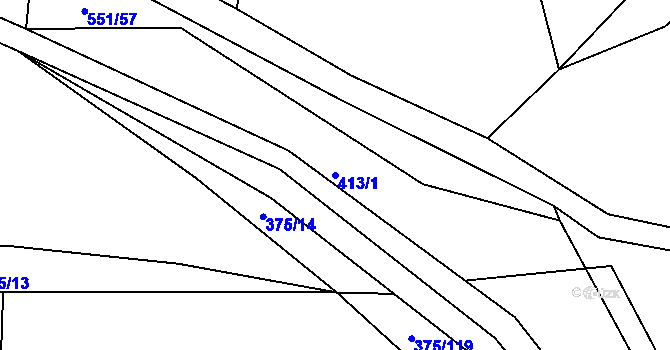 Parcela st. 413/1 v KÚ Lipno u Hunčic, Katastrální mapa