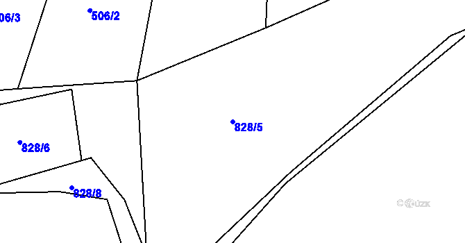 Parcela st. 828/5 v KÚ Lipno u Hunčic, Katastrální mapa