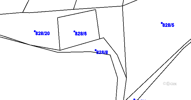 Parcela st. 828/8 v KÚ Lipno u Hunčic, Katastrální mapa