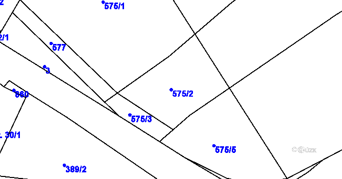 Parcela st. 575/2 v KÚ Lipno u Hunčic, Katastrální mapa