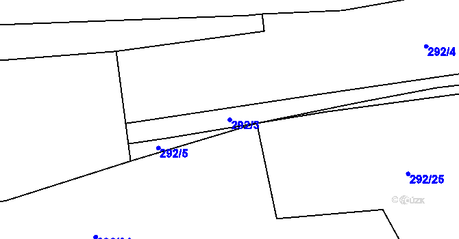Parcela st. 292/3 v KÚ Lipno u Hunčic, Katastrální mapa