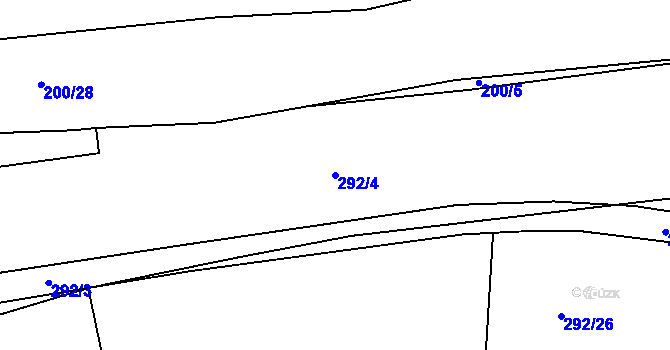 Parcela st. 292/4 v KÚ Lipno u Hunčic, Katastrální mapa
