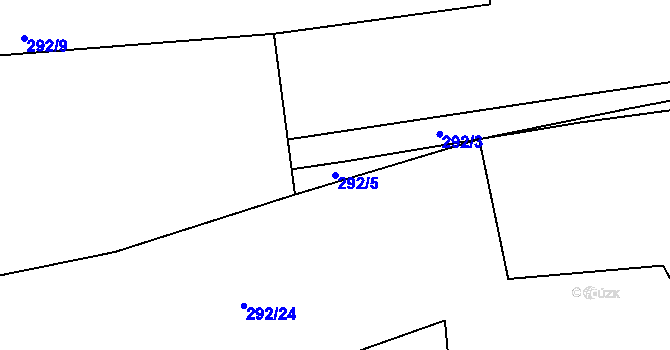 Parcela st. 292/5 v KÚ Lipno u Hunčic, Katastrální mapa