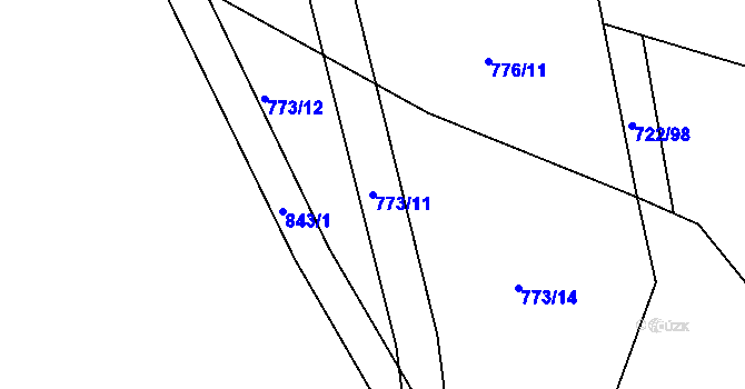 Parcela st. 773/11 v KÚ Lipno u Hunčic, Katastrální mapa