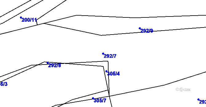 Parcela st. 292/7 v KÚ Lipno u Hunčic, Katastrální mapa