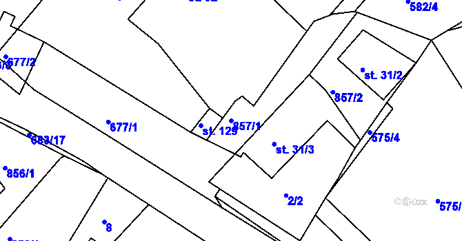 Parcela st. 857/1 v KÚ Lipno u Hunčic, Katastrální mapa
